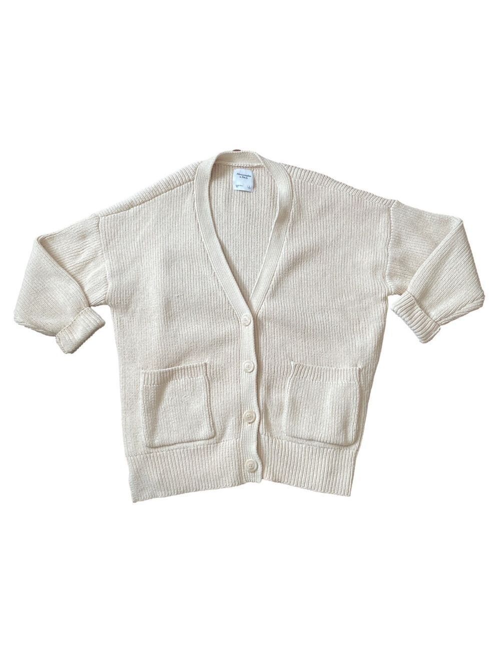 Abercrombie & Fitch Ribbed Knit Cardigan Women’s Size Large V-Neck Button Front